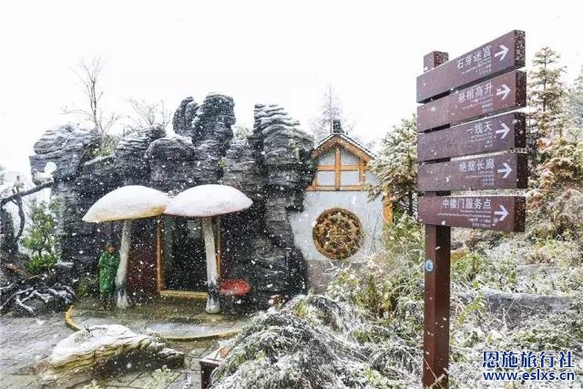 初冬到湖北恩施旅游,享受一场漫天纷飞的雪景浪漫