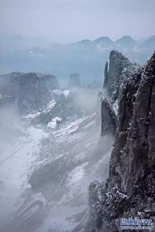 恩施旅行社带你游览恩施大峡谷美丽的冬天