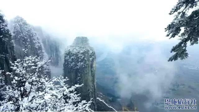 恩施旅行社带你游览恩施大峡谷美丽的冬天